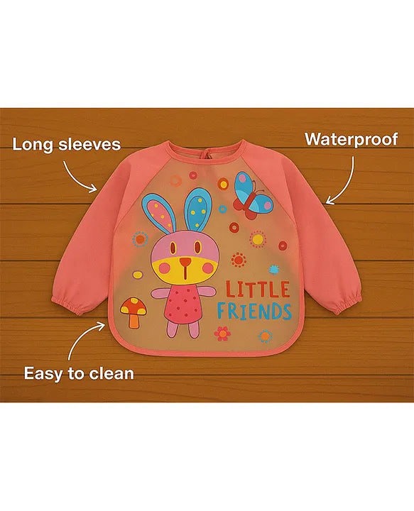 KIDS BASIC Long Sleeve Bibs, Waterproof Baby Bibs, Toddler Sleeved Bib, Baby Smock for Eating Feeding