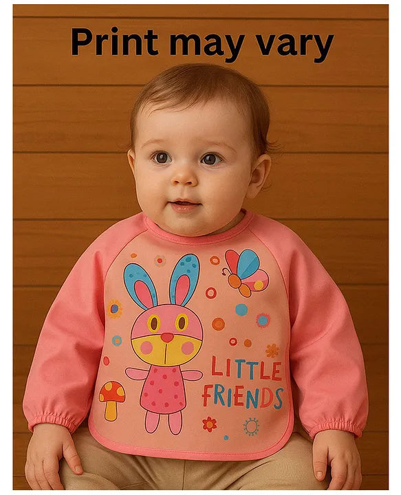 KIDS BASIC Long Sleeve Bibs, Waterproof Baby Bibs, Toddler Sleeved Bib, Baby Smock for Eating Feeding