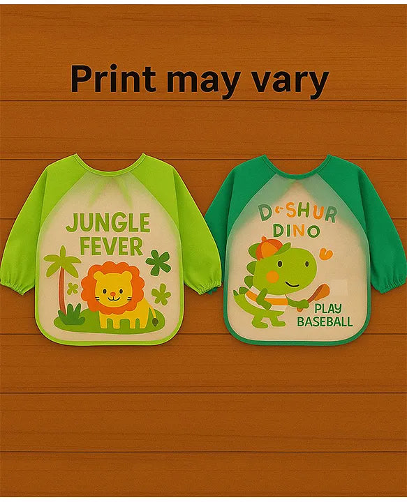 KIDS BASIC Long Sleeve Bibs, Waterproof Baby Bibs, Toddler Sleeved Bib, Baby Smock for Eating Feeding