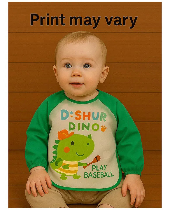 KIDS BASIC Long Sleeve Bibs, Waterproof Baby Bibs, Toddler Sleeved Bib, Baby Smock for Eating Feeding