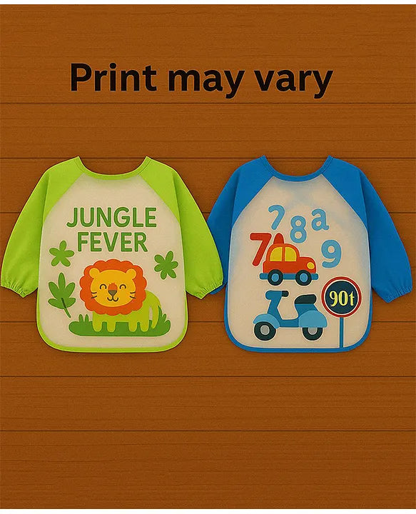 KIDS BASIC Long Sleeve Bibs, Waterproof Baby Bibs, Toddler Sleeved Bib, Baby Smock for Eating Feeding