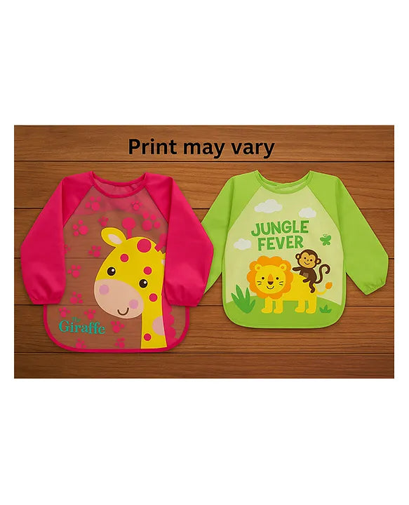 KIDS BASIC Long Sleeve Bibs, Waterproof Baby Bibs, Toddler Sleeved Bib, Baby Smock for Eating Feeding