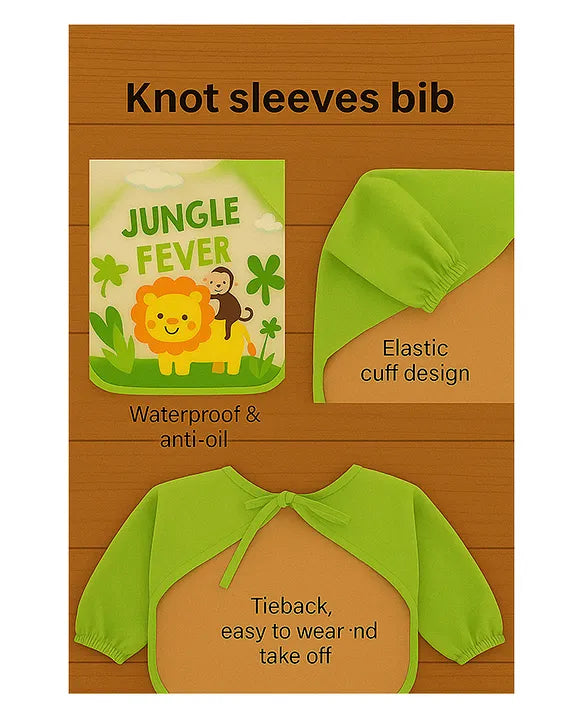 KIDS BASIC Long Sleeve Bibs, Waterproof Baby Bibs, Toddler Sleeved Bib, Baby Smock for Eating Feeding