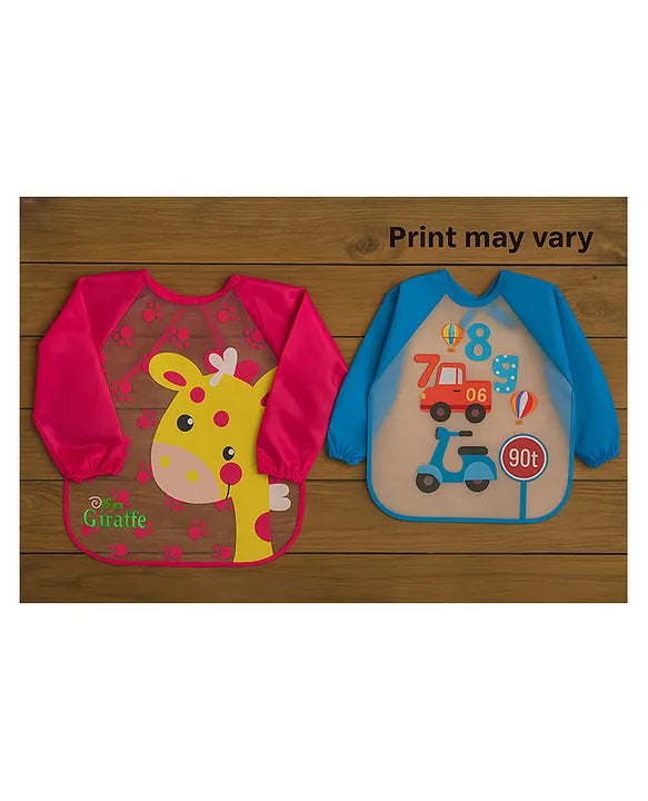 KIDS BASIC Long Sleeve Bibs, Waterproof Baby Bibs, Toddler Sleeved Bib, Baby Smock for Eating Feeding