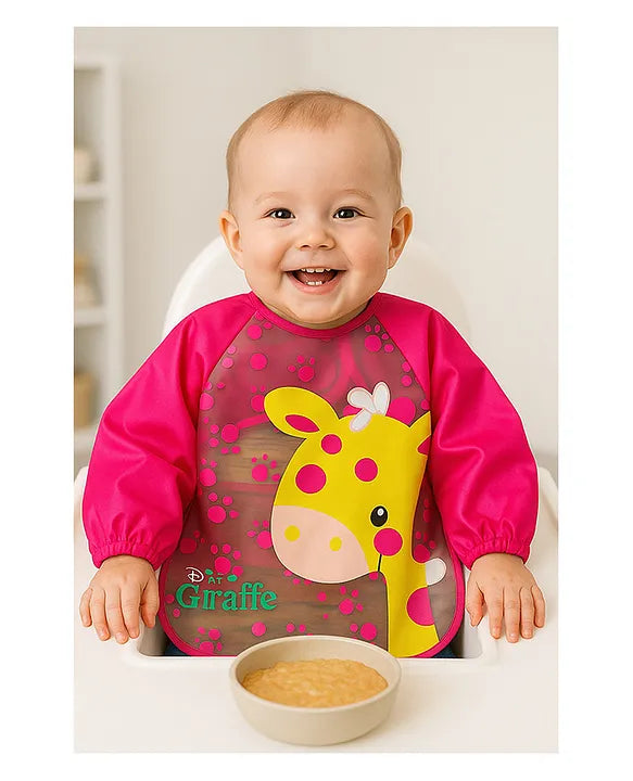 KIDS BASIC Long Sleeve Bibs, Waterproof Baby Bibs, Toddler Sleeved Bib, Baby Smock for Eating Feeding