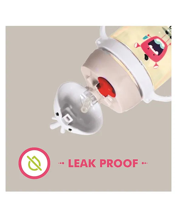 KIDS BASIC Baby Premium Duck Feeding Sipper With Straw & Handle For Grip- 350 ml - Grey