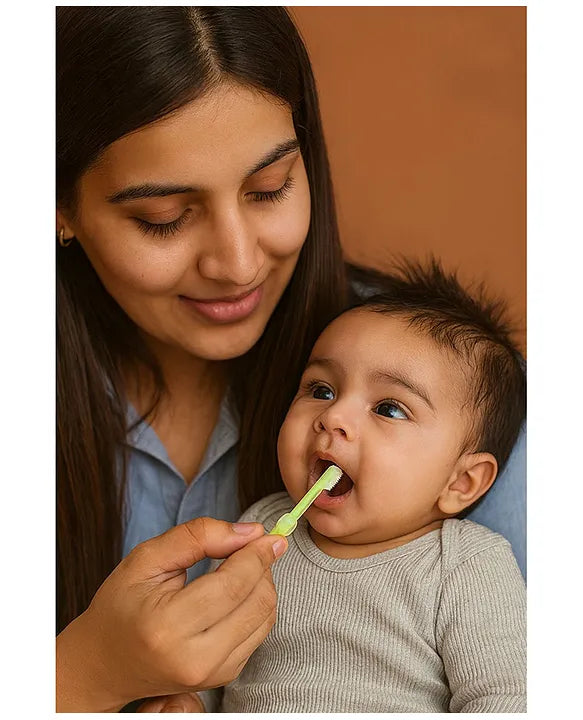 KIDS BASIC Baby Toothbrush 3 In 1 Silicone Toothbrush Set