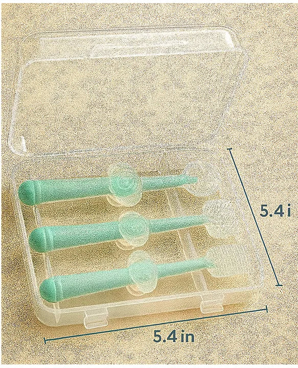 KIDS BASIC Baby Toothbrush 3 In 1 Silicone Toothbrush Set