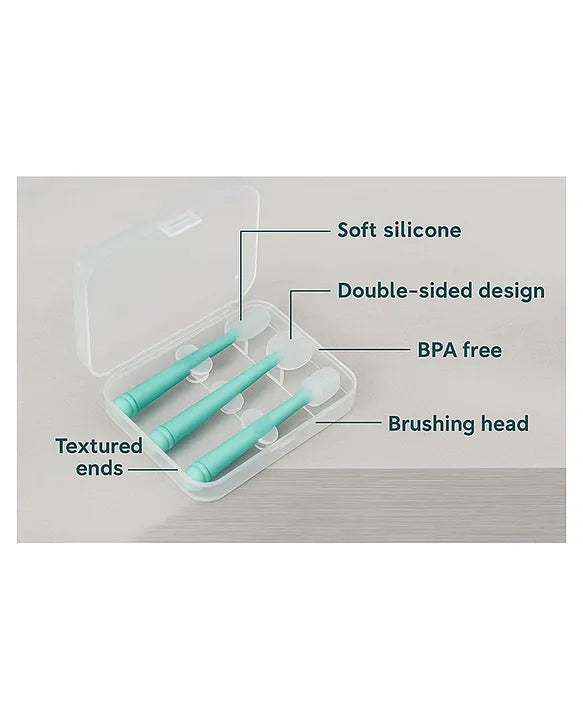 KIDS BASIC Baby Toothbrush 3 In 1 Silicone Toothbrush Set