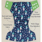 KIDS BASIC Reusable Baby Cloth Diapers With Fun Prints Washable Diaper Nappy - Blue