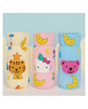 KIDS BASIC Soft & Durable Baby Feeding Bottle Cover Stretchable Soft Velvet Plush Cartoon Prints, Suitable UPTO 250ML - Pink, Yellow & Blue (Pack of 3)