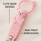 Totilo Baby Nail Clipper with Bear Design, Safe Stainless Steel Blades with Ring - Pink & Green (PACK OF 2)