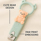 Totilo Baby Nail Clipper with Bear Design, Safe Stainless Steel Blades with Ring - Pink & Green (PACK OF 2)