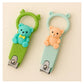 Totilo Baby Nail Clipper with Bear Design, Safe Stainless Steel Blades with Ring - Pink & Green (PACK OF 2)