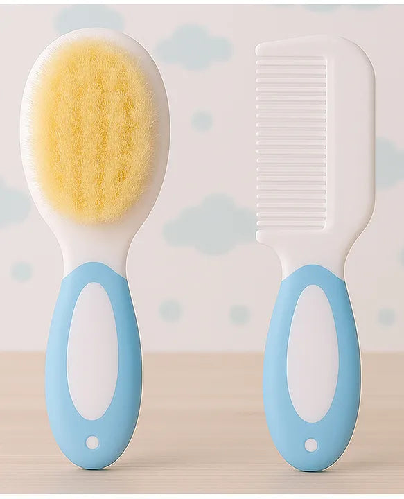 KIDS BASIC Baby Hair Comb & Brush Set | Soft Natural Bristles Brush