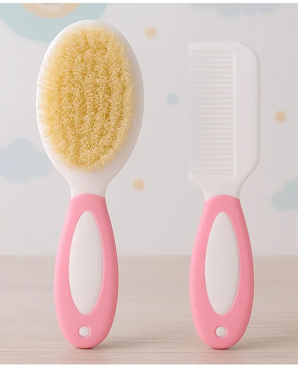 KIDS BASIC Baby Hair Comb & Brush Set | Soft Natural Bristles Brush