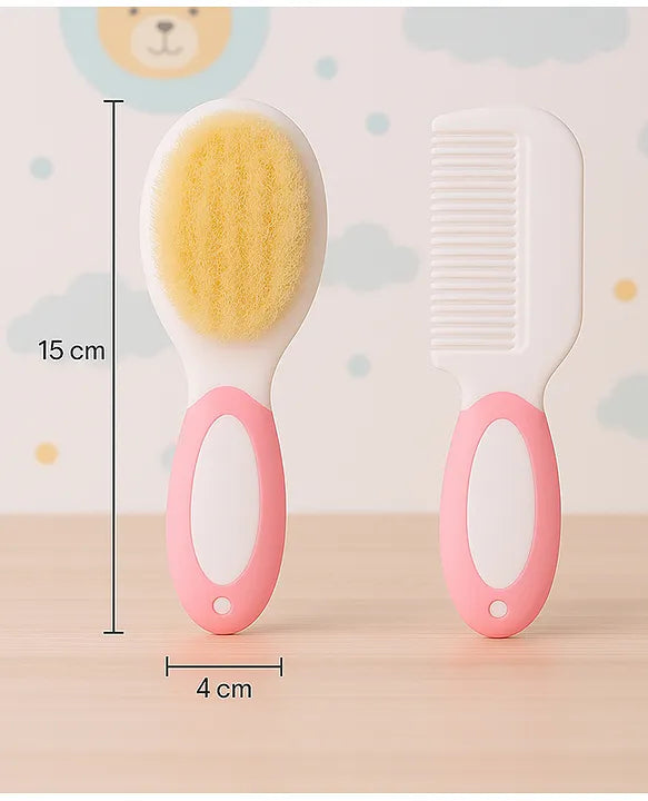 KIDS BASIC Baby Hair Comb & Brush Set | Soft Natural Bristles Brush