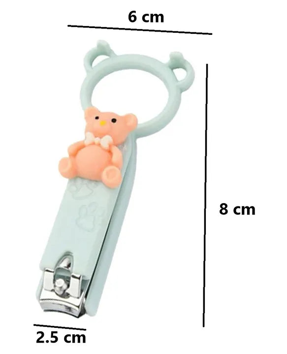 KIDS BASIC Baby Soft Bristle Hair Brush Comb Set with Cute Nail Clipper - Pink & Pink