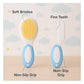 KIDS BASIC Baby Soft Bristle Hair Brush Comb Set with Cute Nail Clipper - Blue