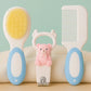 KIDS BASIC Baby Soft Bristle Hair Brush Comb Set with Cute Nail Clipper - Blue