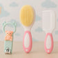 KIDS BASIC Baby Soft Bristle Hair Brush Comb Set with Cute Nail Clipper - Blue