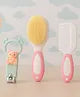 KIDS BASIC Baby Soft Bristle Hair Brush Comb Set with Cute Nail Clipper - Pink & Pink