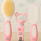 KIDS BASIC Baby Soft Bristle Hair Brush Comb Set with Cute Nail Clipper - Pink & Pink