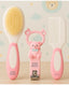 KIDS BASIC Baby Soft Bristle Hair Brush Comb Set with Cute Nail Clipper - Pink & Pink