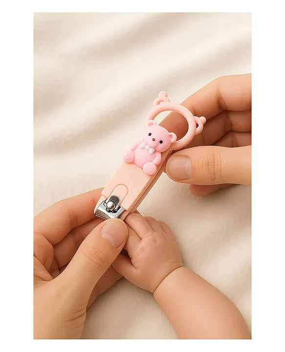 KIDS BASIC Baby Soft Bristle Hair Brush Comb Set with Cute Nail Clipper - Blue