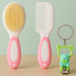 KIDS BASIC Baby Soft Bristle Hair Brush Comb Set with Cute Nail Clipper - Pink & Pink