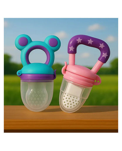 KIDS BASIC Premium Silicone Baby Mickey Nibbler Fruit & Food Feeder - (Pack of 2)