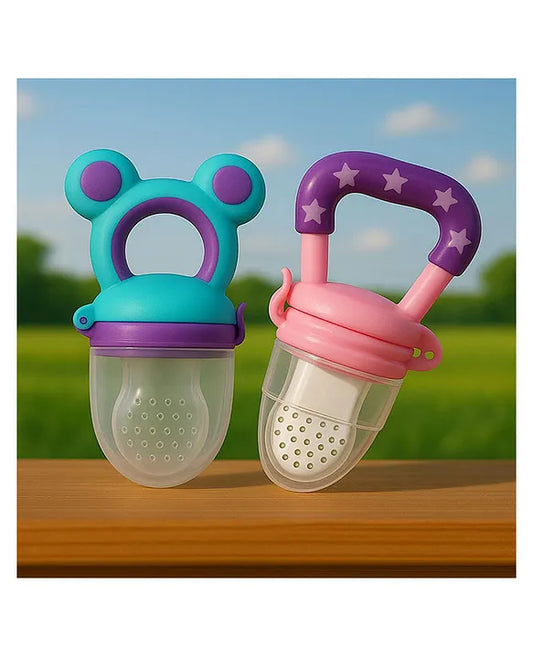 KIDS BASIC Premium Silicone Baby Mickey Nibbler Fruit & Food Feeder - (Pack of 2)