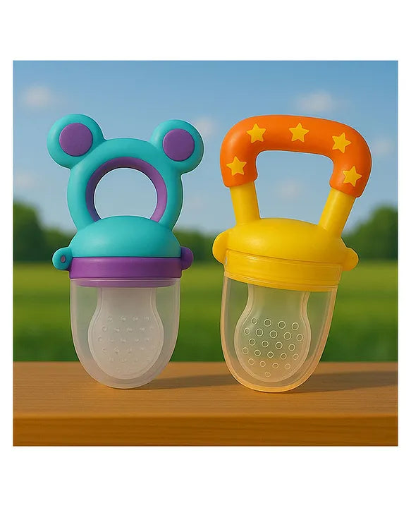 KIDS BASIC Premium Silicone Baby Mickey Nibbler Fruit & Food Feeder - (Pack of 2)
