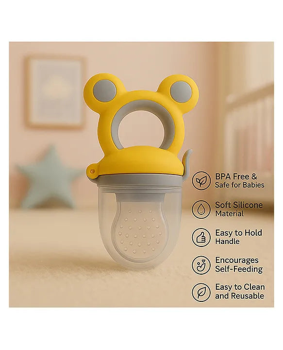 KIDS BASIC Premium Silicone Baby Mickey Nibbler Fruit & Food Feeder - (Pack of 2)