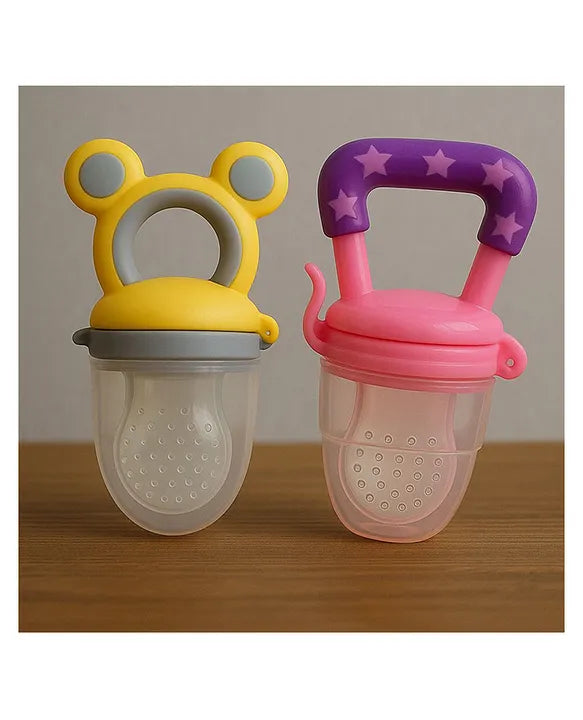 KIDS BASIC Premium Silicone Baby Mickey Nibbler Fruit & Food Feeder - (Pack of 2)