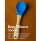 KIDS BASIC Silicone Spoon With Plastic Handle, BPA Free Spoon For Baby, Infants - Pink & Green (Pack of 2)