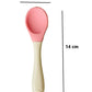KIDS BASIC Silicone Spoon With Plastic Handle, BPA Free Spoon For Baby, Infants - Pink & Green (Pack of 2)