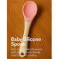 KIDS BASIC Silicone Spoon With Plastic Handle, BPA Free Spoon For Baby, Infants - Pink & Green (Pack of 2)