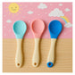 KIDS BASIC Silicone Spoon With Plastic Handle, BPA Free Spoon For Baby, Infants - Blue, Green & Pink (Pack of 3)