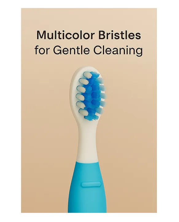 KIDS BASIC Cute Handle Soft Bristle With Tongue Scrapper Kids Toothbrush - Pink, Yellow & Green (Pack of 3)