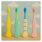 KIDS BASIC Cute Handle Soft Bristle With Tongue Scrapper Kids Toothbrush - Pink, Yellow & Green (Pack of 3)