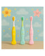 KIDS BASIC Cute Handle Soft Bristle With Tongue Scrapper Kids Toothbrush - Pink, Yellow & Green (Pack of 3)