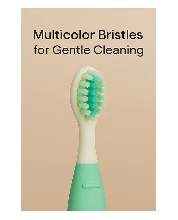 KIDS BASIC Cute Handle Soft Bristle With Tongue Scrapper Kids Toothbrush - Pink, Yellow & Green (Pack of 3)