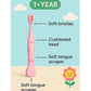 KIDS BASIC Cute Handle Soft Bristle With Tongue Scrapper Kids Toothbrush - Pink, Blue, Yellow & Green (Pack of 4)