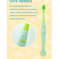 KIDS BASIC Cute Handle Soft Bristle With Tongue Scrapper Kids Toothbrush - Pink, Blue, Yellow & Green (Pack of 4)