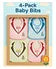 KIDS BASIC Baby Tie Printed Button Bibs - Blue & Pink (Pack of 6)