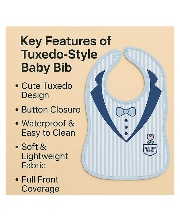 KIDS BASIC Baby Tie Printed Button Bibs - Blue & Pink (Pack of 6)