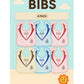 KIDS BASIC Baby Tie Printed Button Bibs - Blue & Pink (Pack of 6)