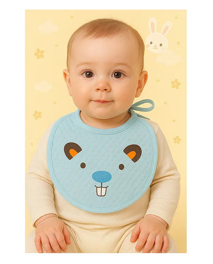 KIDS BASIC Baby Knot-Tie Printed Bibs - Blue & Pink (Pack of 6)