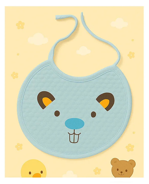 KIDS BASIC Baby Knot-Tie Printed Bibs - Blue & Pink (Pack of 6)